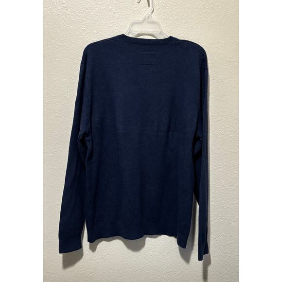 Men’s Re-Spun Marine Layer Sweater Blue Striped Long Sleeve Wool Sz L Large - Picture 5 of 5